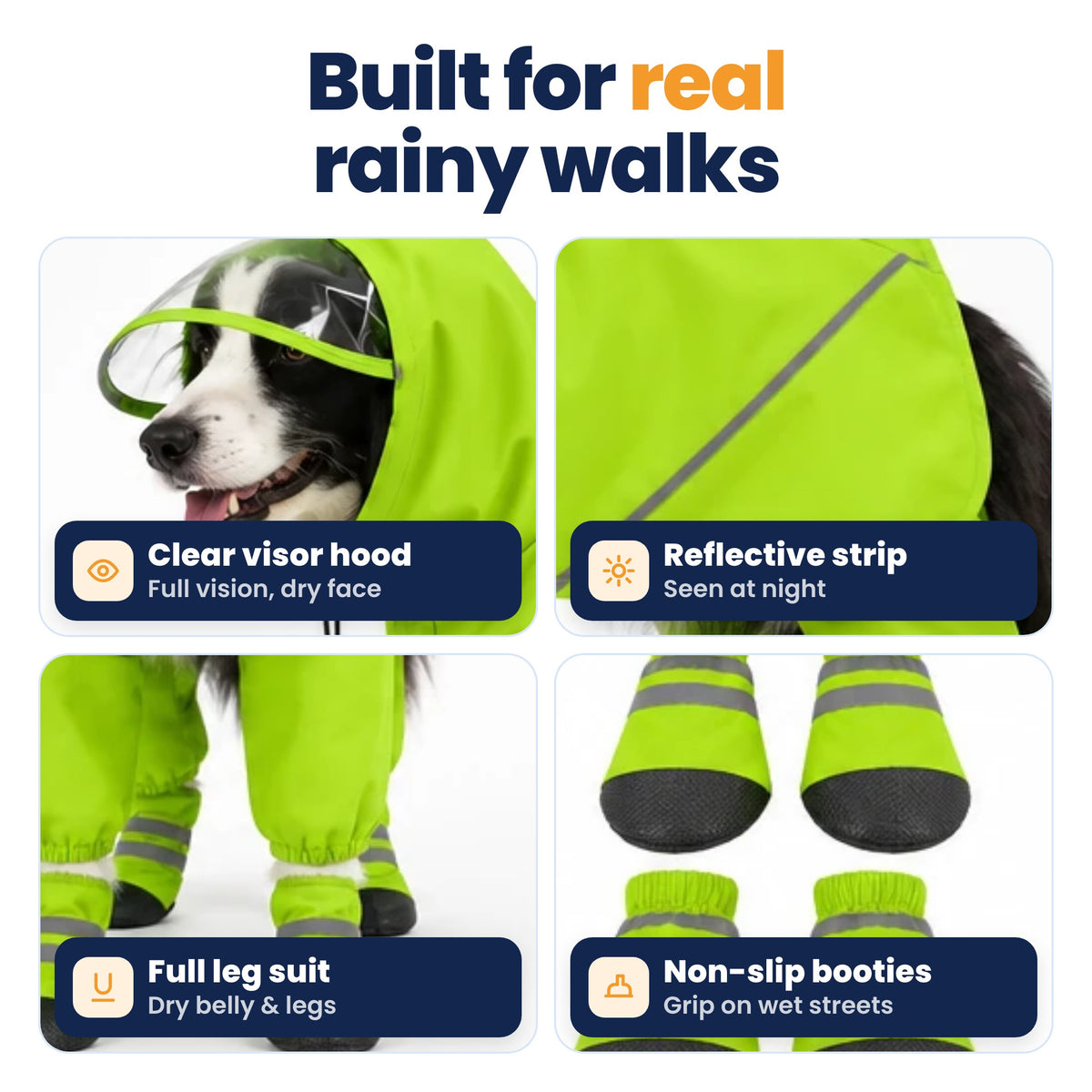 TheCalmPaw™ | RainGuard Full-Body Dog Raincoat